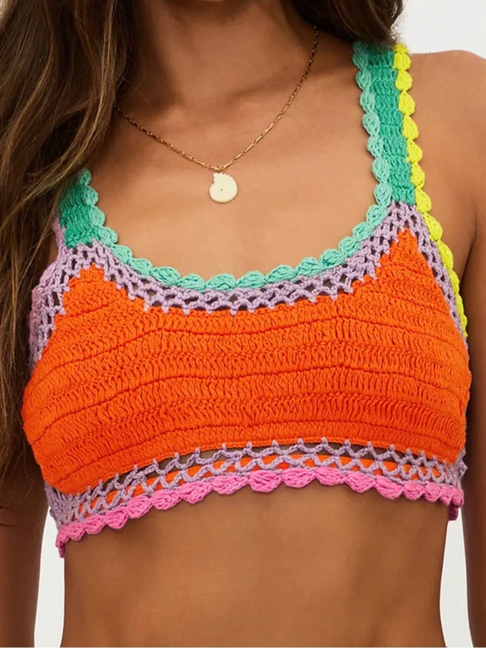 Beach riot Elliot Crochet Bikini Top sz L